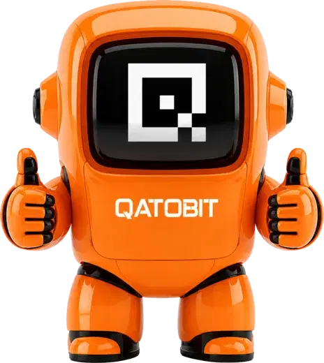 The Qatobit mascot giving two thumbs up