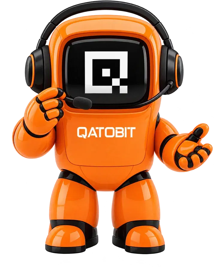 Qai, the Qatobit mascot, in a support headset